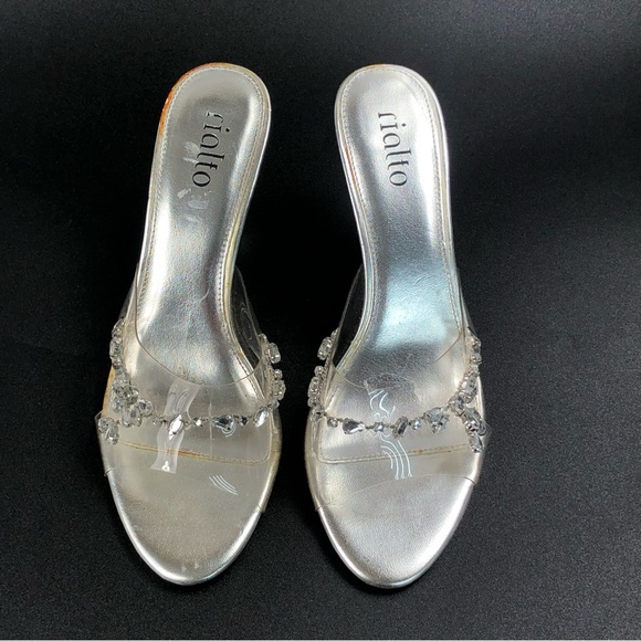 Rialto Onasis Women’s Clear Silver Heel Sandals Size 6M - Picture 6 of 10